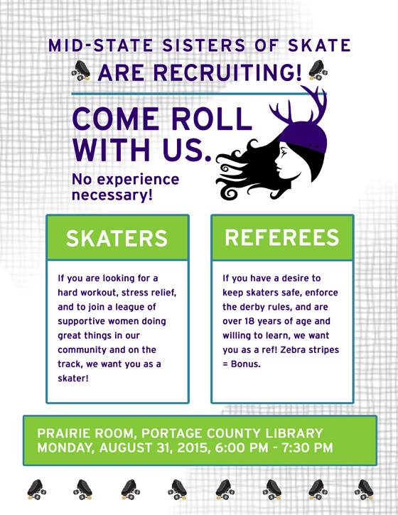 Mid-State Sisters of Skate Recruiting Poster