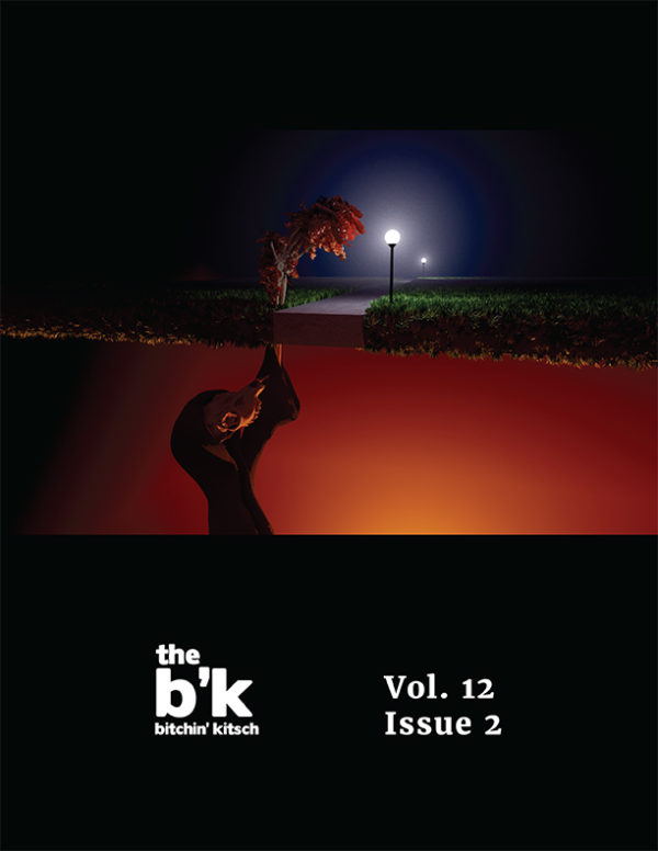 The cover for The B'K Volume 12, Issue 2, featuring artwork by Dana Talbot-Heindl