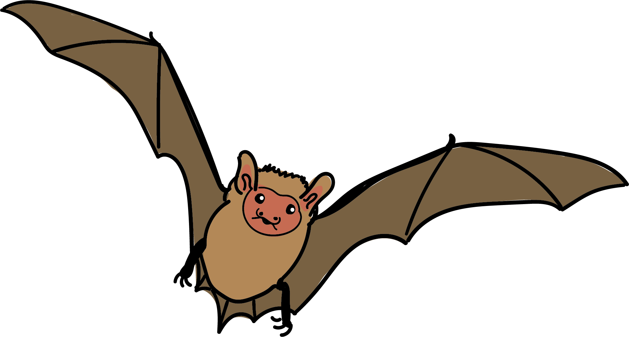 Illustration of a cartoon Little Brown Bat